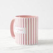 Lehrerin-Monogramm mit rosa Streifen Tasse (Vorderseite Links)