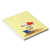 Lehrerin, müde, Strand Notizblock (angewinkelt)