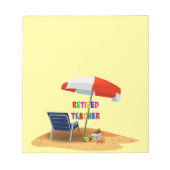Lehrerin, müde, Strand Notizblock (Vorderseite)