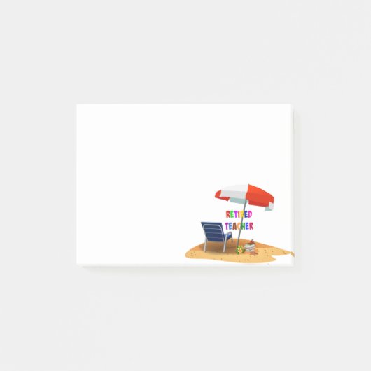 Lehrerin, müde, Strand Post-it Klebezettel (Vorderseite)