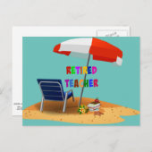 Lehrerin, Nachwuchslehrer, Thema Beach Scene Postkarte (Vorne/Hinten)