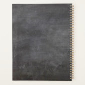 Lehrerin Name Gold Script Red Apple Blackboard Planer (Rückseite)