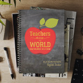 Lehrerin Name Gold Script Red Apple Blackboard Planer