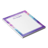 Lehrerin Name Rainbow Pastel Waves Notizblock (angewinkelt)