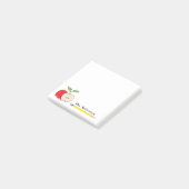 Lehrerin Name Red Apple Yellow Pencil School 3 x 3 Post-it Klebezettel (angewinkelt)