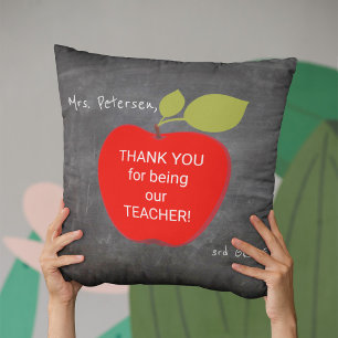 Lehrerin Name Rote Apfel Tafel danke Kissen