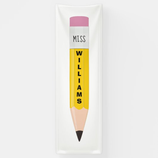 Lehrerin Name Stift Klassenzimmer Banner (Vertikal)