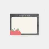 Lehrerin Niedlich Apple & Worm Rustikale Tafel Post-it Klebezettel (Vorderseite)