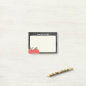 Lehrerin Niedlich Apple & Worm Rustikale Tafel Post-it Klebezettel (Auf Schreibtisch)