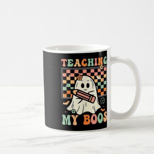 Lehrerin Niedlich Ghost Groovy Lehrer Halloween Le Kaffeetasse (Rechts)