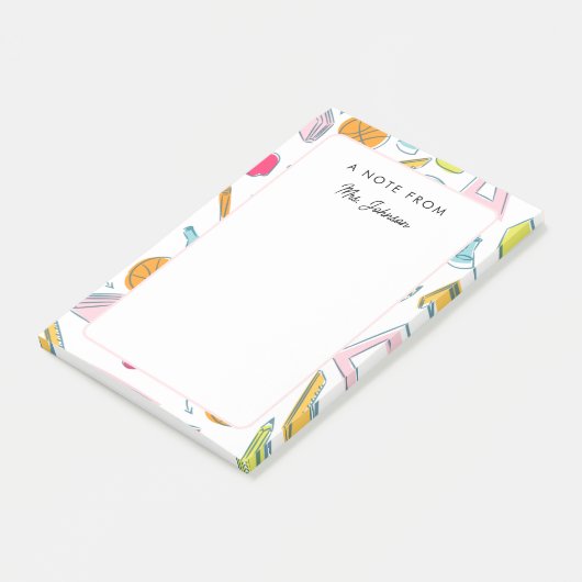 Lehrerin Niedlich Post-it Klebezettel (angewinkelt)