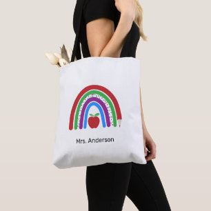 Lehrerin Niedliche Regenbogenfarben Tasche