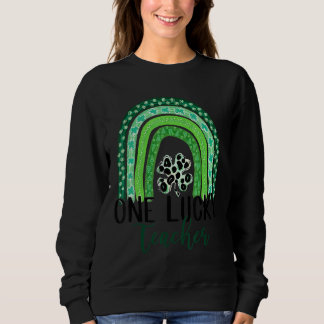 Lehrerin One Lucky Green Leaf C Rainbow St Patrick Sweatshirt