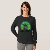 Lehrerin One Lucky Green Leaf C Rainbow St Patrick T-Shirt (Vorne ganz)