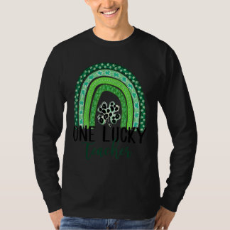 Lehrerin One Lucky Green Leaf C Rainbow St Patrick T-Shirt