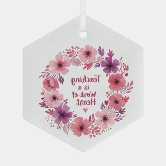 Lehrerin Ornament Aus Glas (Rückseite)