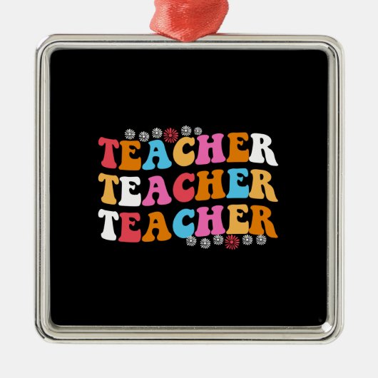 Lehrerin Ornament Aus Metall (Vorne)