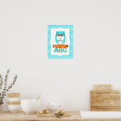 Lehrerin Owl Zickzack Aquamarines Poster (Küche)