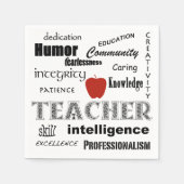 Lehrerin Pride+Red Apple Serviette (Vorderseite)