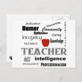 Lehrerin Pride+Red Apple/Textentwurf Postkarte (Vorne/Hinten)