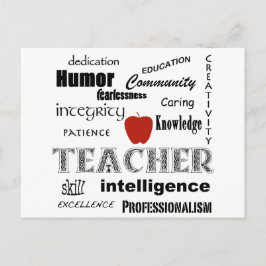 Lehrerin Pride+Red Apple/Textentwurf Postkarte