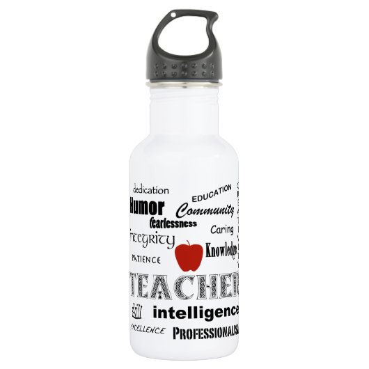 Lehrerin Pride+Red Apple Trinkflasche (Vorderseite)
