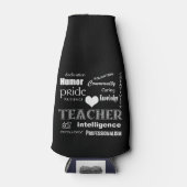 Lehrerin Pride-White Heart Flaschenkühler (Vorderseite)