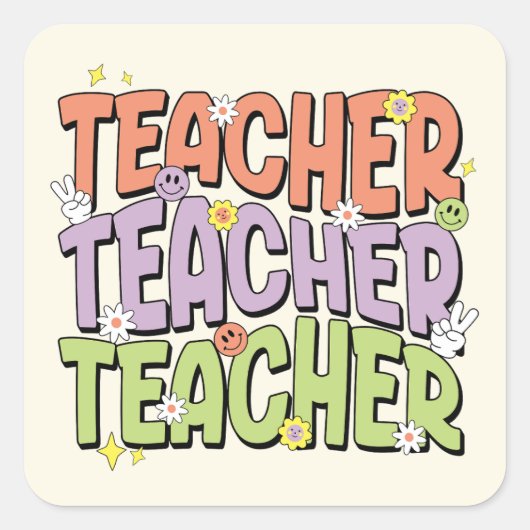 Lehrerin Quadratischer Aufkleber (Vorderseite)
