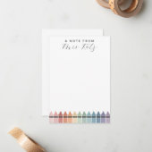 Lehrerin Rainbow Crayon Mitteilungskarte (Vorderseite/Rückseite Beispiel)