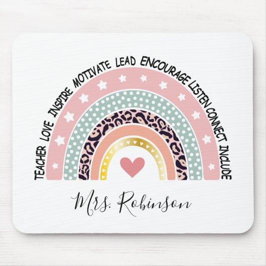 Lehrerin Rainbow Custom Mousepad (Vorne)