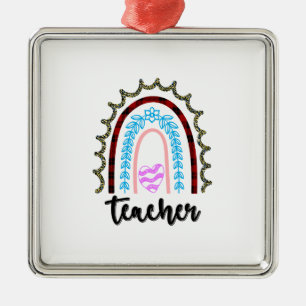 Lehrerin Rainbow Ornament Aus Metall