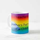 Lehrerin Rainbow Tasse Kaffee Tasse Cup (Vorderseite Links)