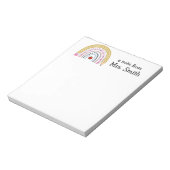 Lehrerin Regenbogenstift "A Note From" Notepad Notizblock (Rotiert)