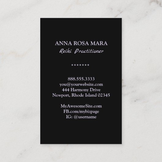 *~* Lehrerin Reiki Master Symbol Glitzer Visitenkarte (Rückseite)