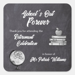 Lehrerin Rentenkasse Blackboard Nostalgie Quadratischer Aufkleber