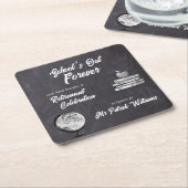 Lehrerin Rentenkasse Blackboard Nostalgie Rechteckiger Pappuntersetzer (angewinkelt)