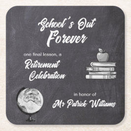 Lehrerin Rentenkasse Blackboard Nostalgie Rechteckiger Pappuntersetzer