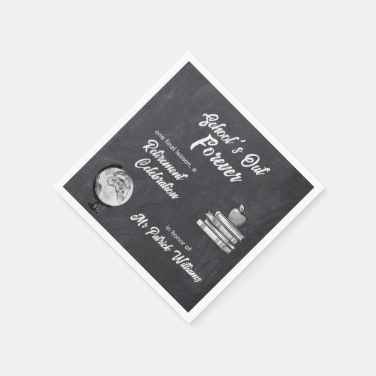 Lehrerin Rentenkasse Blackboard Nostalgie Serviette (Ecke)