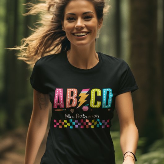 Lehrerin retro abc zurück zum T - Shirt
