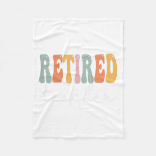 Lehrerin Retro Groovy Frauen glücklich ersten Tag  Fleecedecke