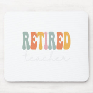 Lehrerin Retro Groovy Frauen glücklich ersten Tag Mousepad