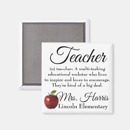 Lehrerin Rockstar (anpassbar) Magnet (Vorderseite/Rückseite)