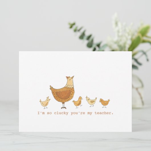 Lehrerin schätzt Hen und Chicks Funny Karte (Stehend Vorderseite)