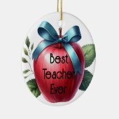 Lehrerin schätzt Personalisierte Äpfel und Bögen Keramik Ornament (Rechts)