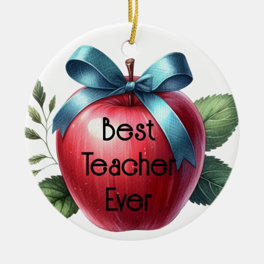 Lehrerin schätzt Personalisierte Äpfel und Bögen Keramik Ornament (Vorne)