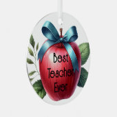 Lehrerin schätzt Personalisierte Äpfel und Bögen Ornament Aus Metall (Vorderseite Rechts)