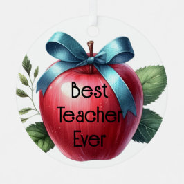 Lehrerin schätzt Personalisierte Äpfel und Bögen Ornament Aus Metall