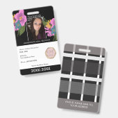 Lehrerin Schulbildung Mama Floral Ausweis (Vorder- & Rückseite)