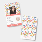 Lehrerin Schulschule Mama Ausweis Botanische Schul (Vorder- & Rückseite)