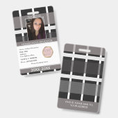 Lehrerin Schulschule Mama Ausweis Kariert (Vorder- & Rückseite)